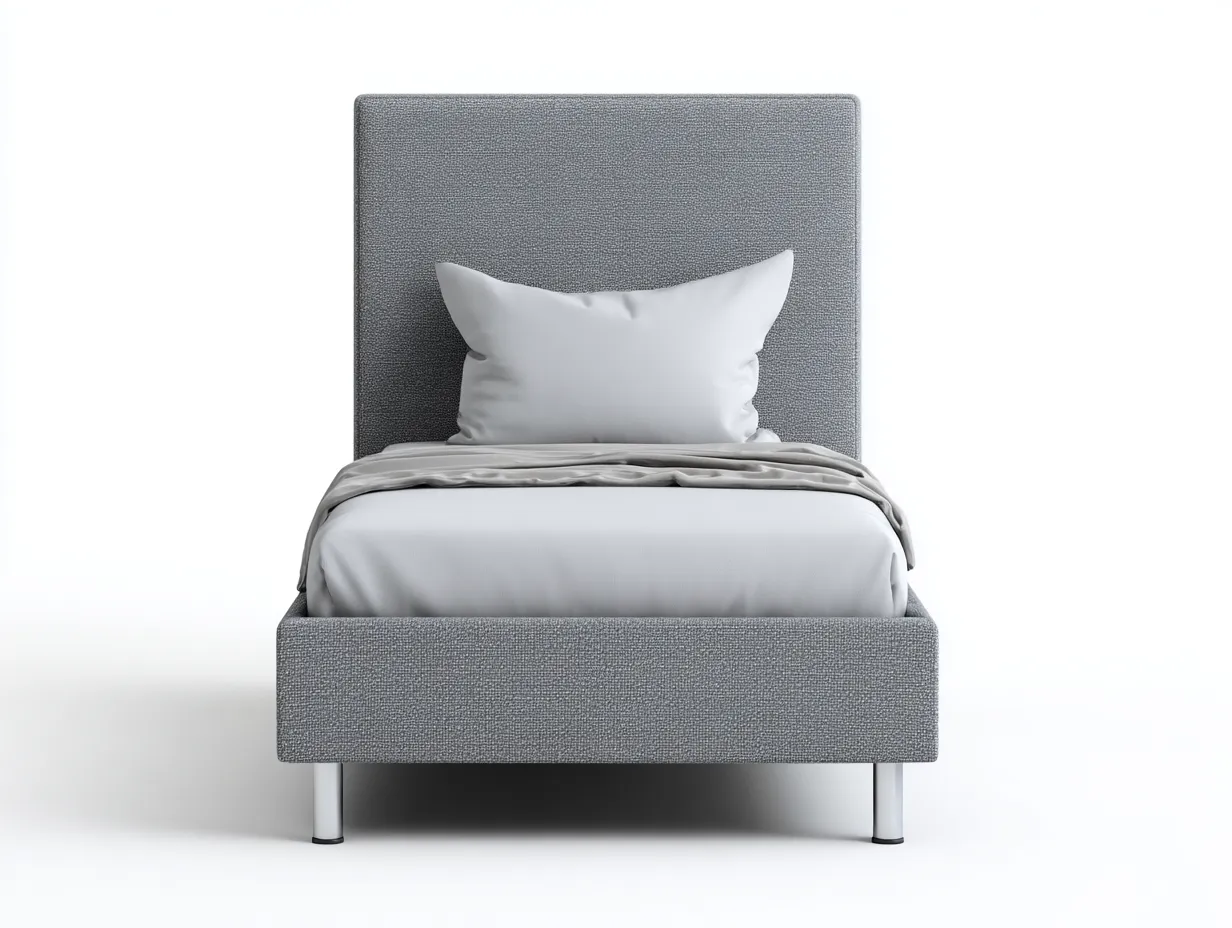 Letto singolo-Tessuto-Metallo-198x98x112 cm-grigio-design moderno-Sofagolab