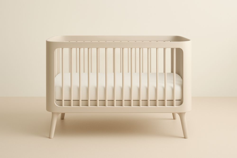 Lit bébé en bois beige