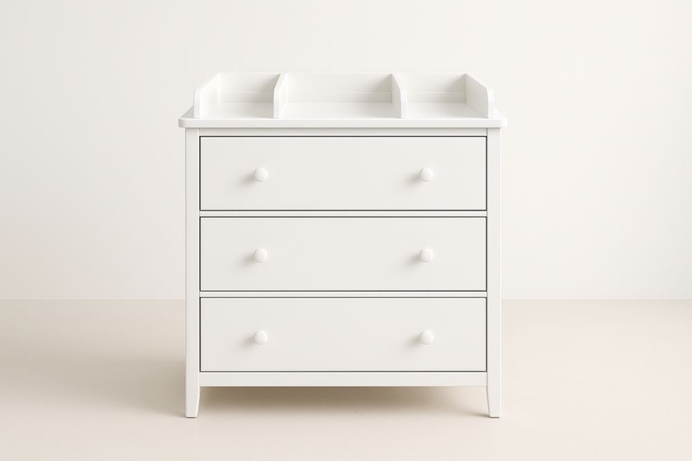 Commode table à langer en bois avec trois tiroirs 91x52x97 cm