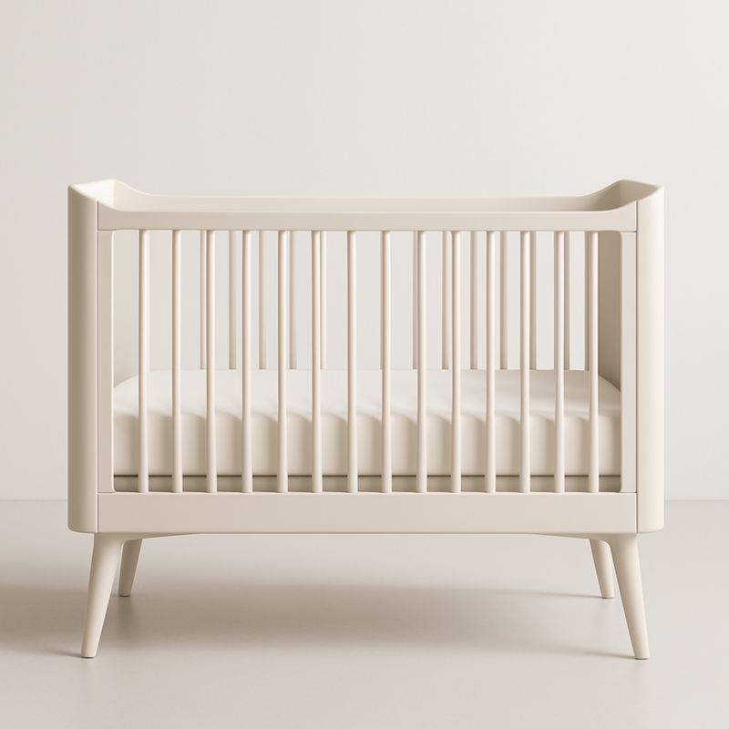 Lit bébé en bois de hêtre avec matelas Blanc