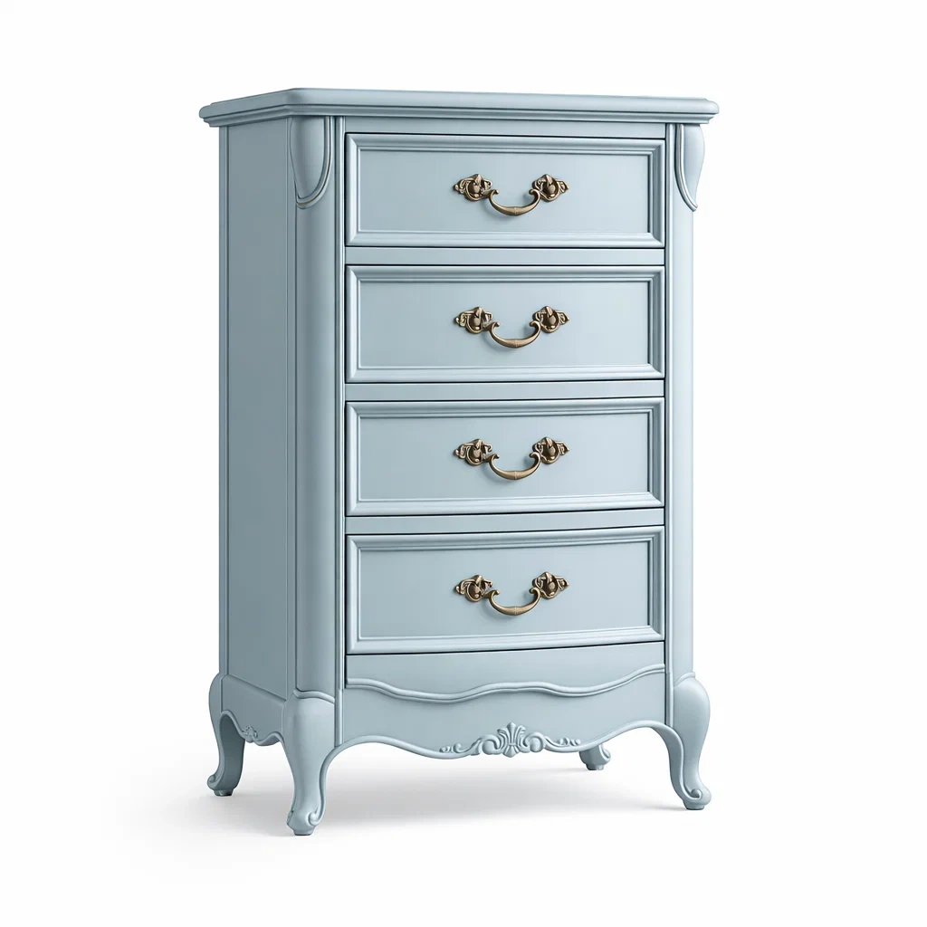 Cassettiera in Legno MDF Blu con Maniglie in Metallo-urbanlivingoasis