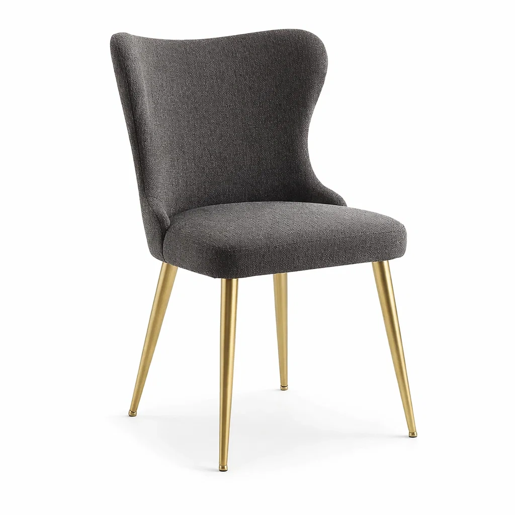 Sedia da pranzo in Tessuto con Gambe in Metallo Dorato-urbanlivingoasis