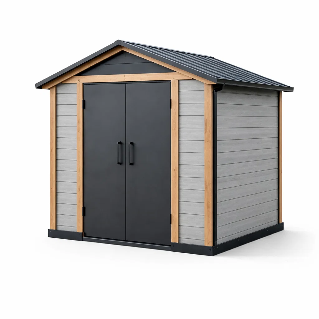 Abri de jardin en bois et métal gris-Cosy Cab Ine