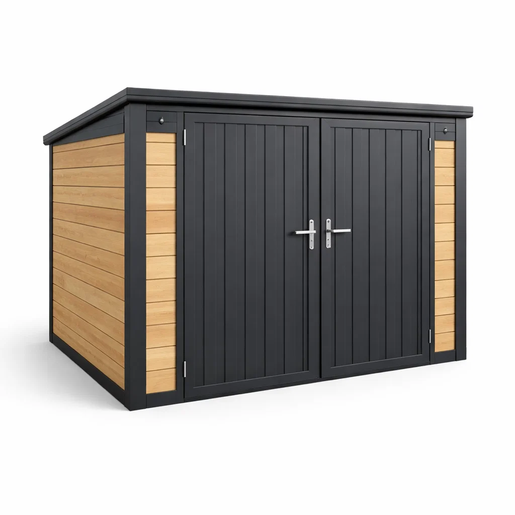 Abri de jardin en métal et bois avec double porte-Cosy Cab Ine