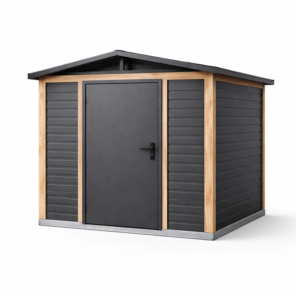 Abri de jardin en métal et bois gris-Cosy Cab Ine