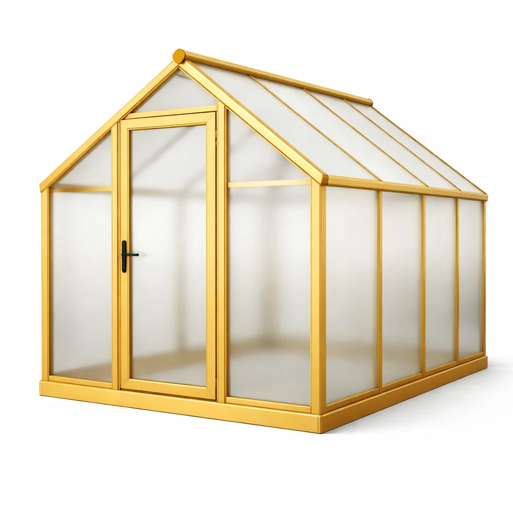 Serre en polycarbonate et aluminium jaune-Cosy Cab Ine