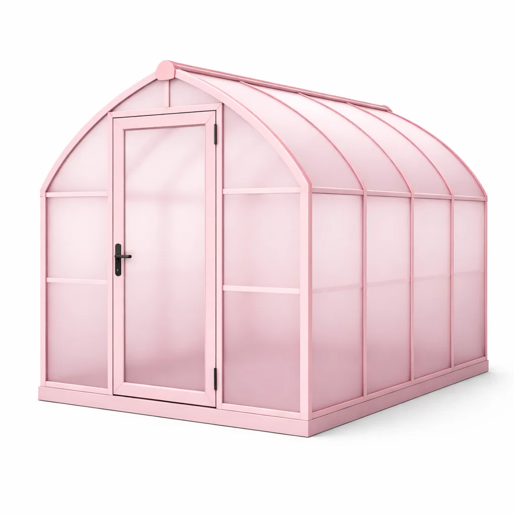 Serre de jardin en aluminium et polycarbonate rose-Cosy Cab Ine