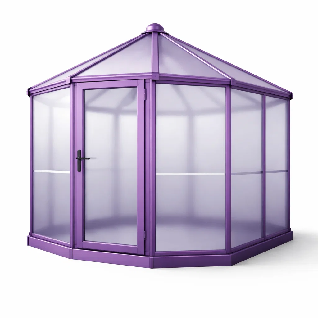 Serre hexagonale en aluminium et polycarbonate violet-Cosy Cab Ine