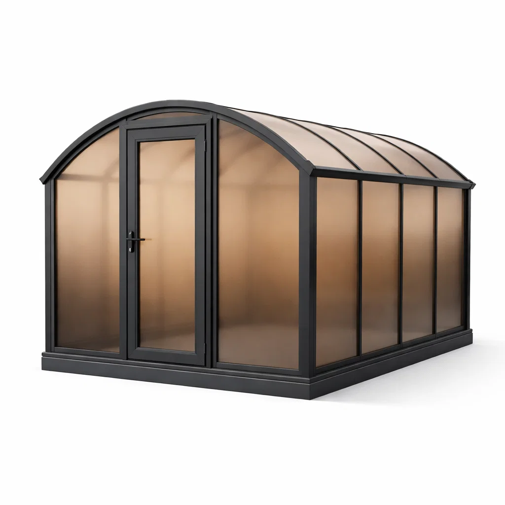 Serre de jardin en aluminium et polycarbonate brun-Cosy Cab Ine
