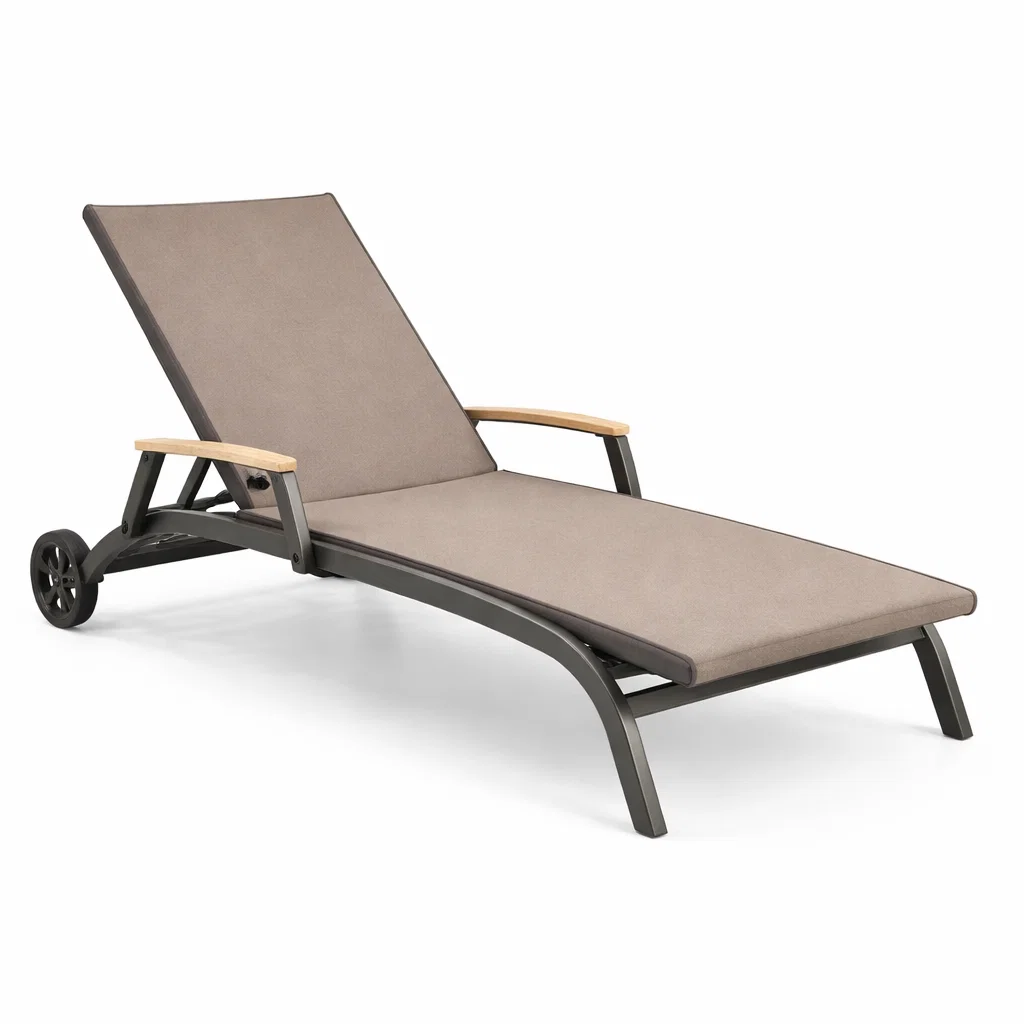 Chaise longue d’extérieur en aluminium beige-Cosy Cab Ine