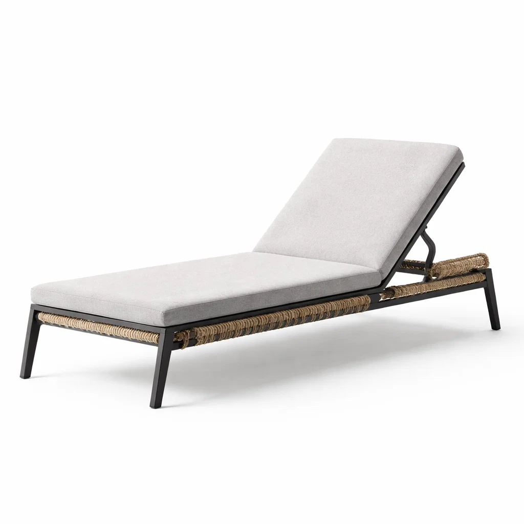 Chaise longue extérieure réglable en aluminium gris-Cosy Cab Ine