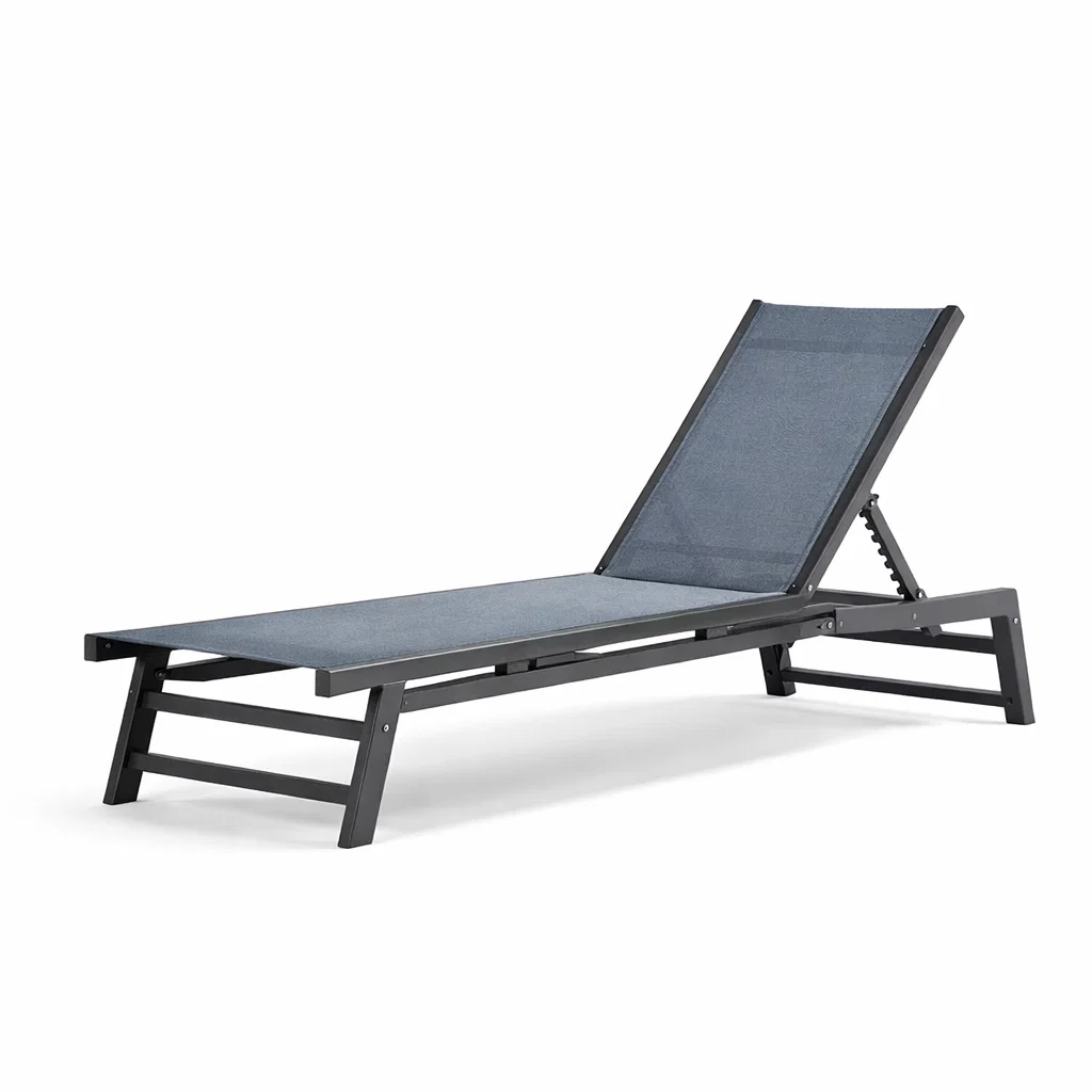 Chaise longue en aluminium et polyester gris-Cosy Cab Ine