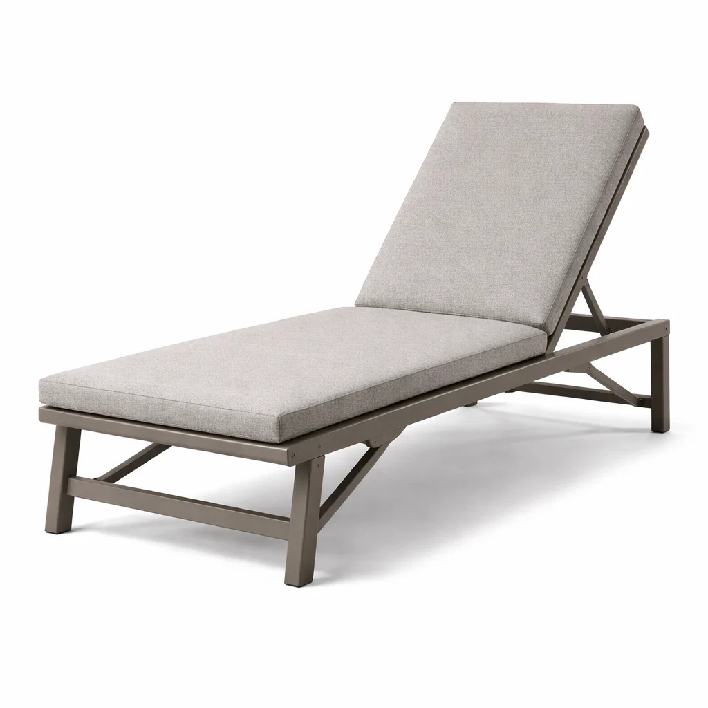 Chaise longue extérieure réglable en aluminium avec coussin gris-Cosy Cab Ine