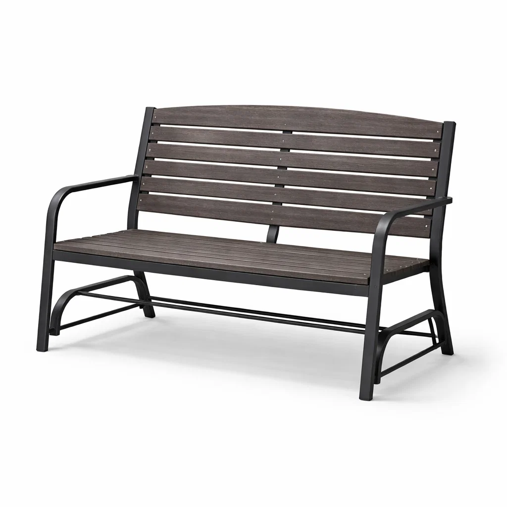 Banc en métal et bois composite pour extérieur-Cosy Cab Ine