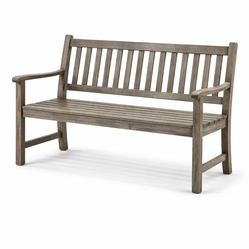 Banc de jardin en bois d’eucalyptus gris-Cosy Cab Ine