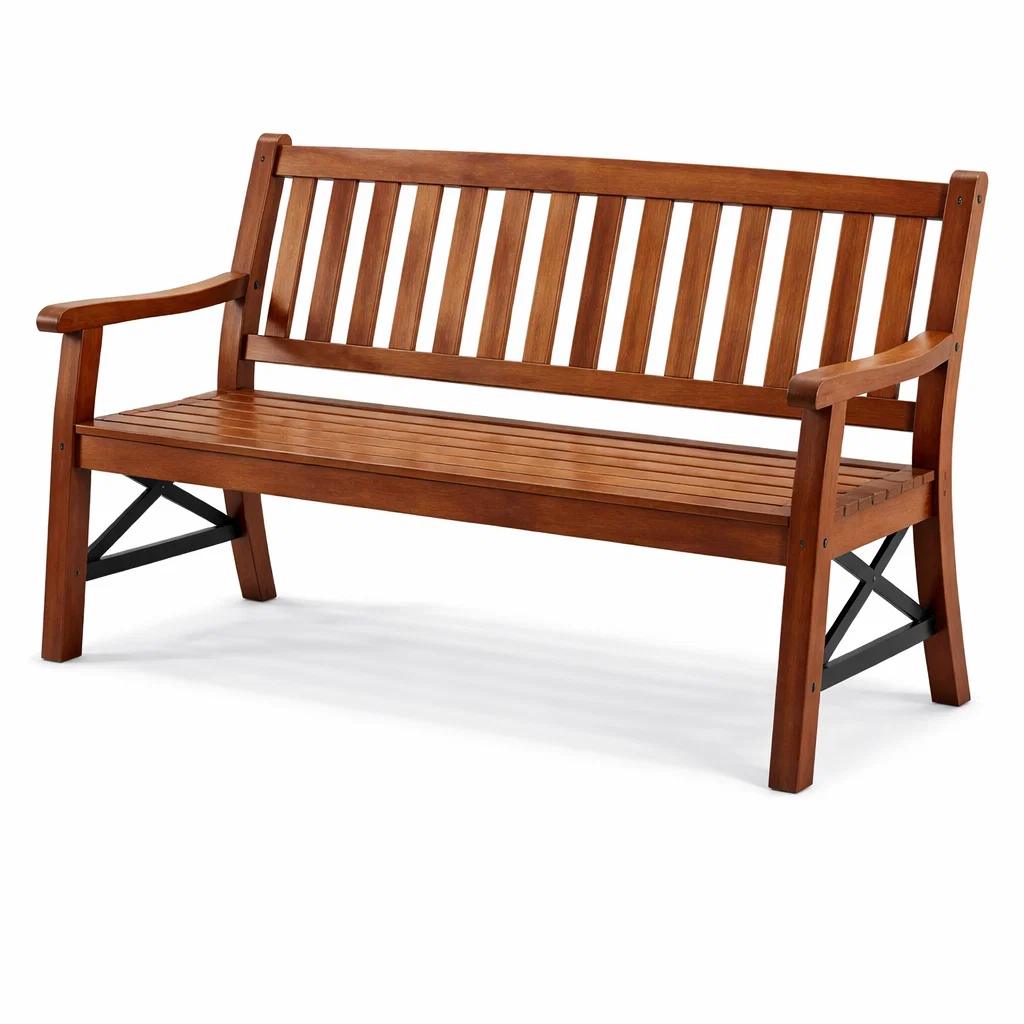 Banc de jardin en bois d’acacia et métal-Cosy Cab Ine