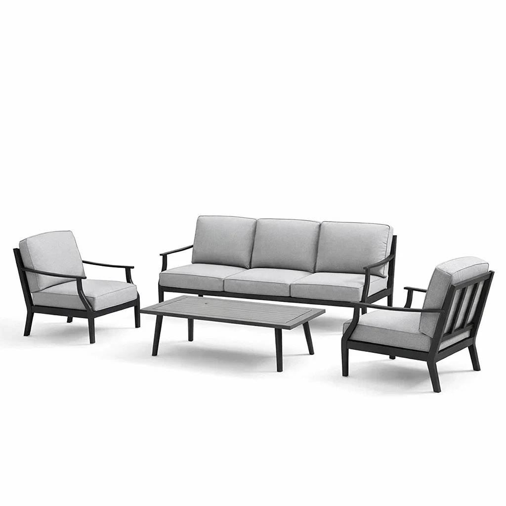 Ensemble de canapés de jardin en aluminium gris avec canapés et fauteuils-Cosy Cab Ine