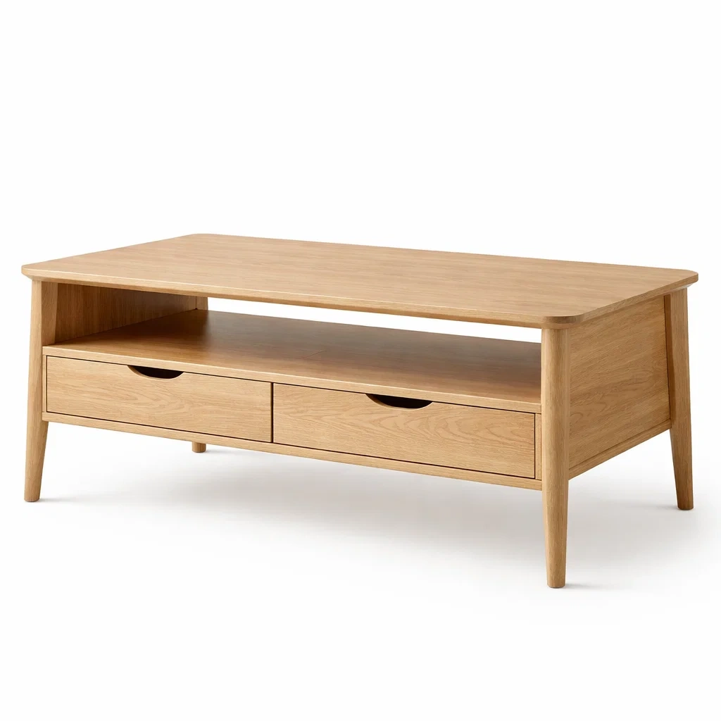 Table basse rectangulaire en bois avec tiroirs-ELEGANT COUCH