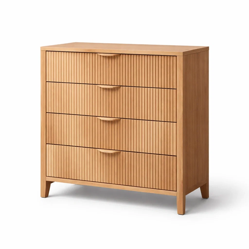 Commode en bois avec 4 tiroirs 90x40x110 cm-cozyflairzz