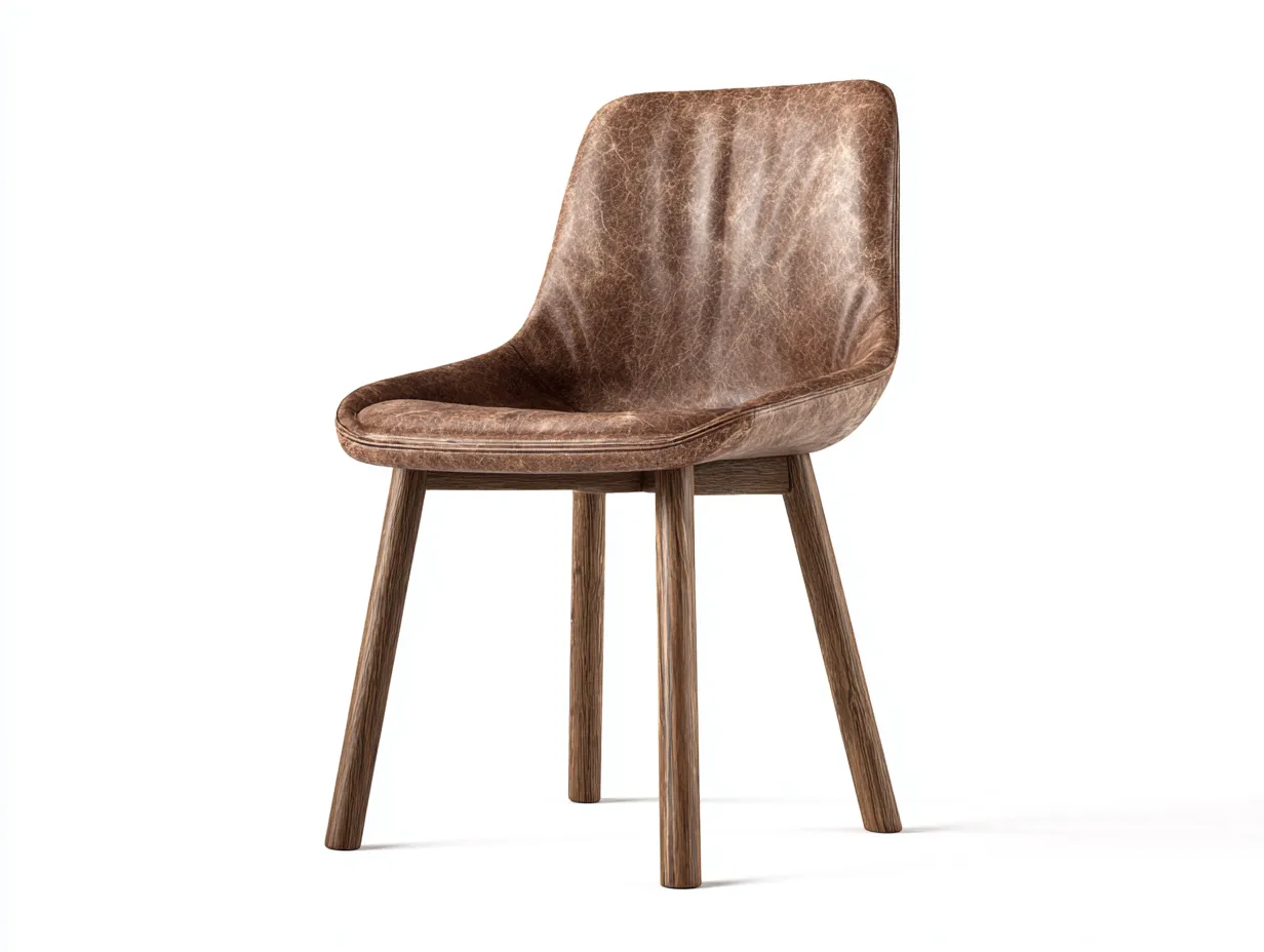 Chaise de salle à manger avec assise enveloppante et pieds en bois 52x55x80 cm - brun - design contemporain-Cozymynest