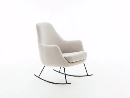 Fauteuil à bascule tissu rembourré 70x78x98 cm - Beige - Design moderne-Cozymynest