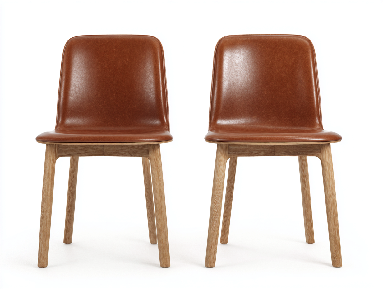 Chaise de salle à manger avec assise ergonomique et pieds en bois 55x50x82 cm - brun - design moderne-Cozymynest