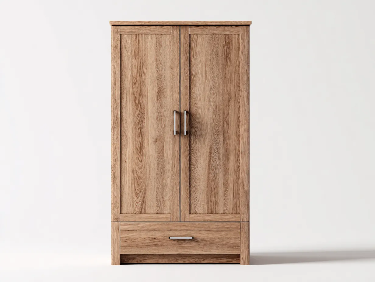 Armadio a 2 ante-legno-80x50x180 cm-rovere-design moderno-Pinegetbase