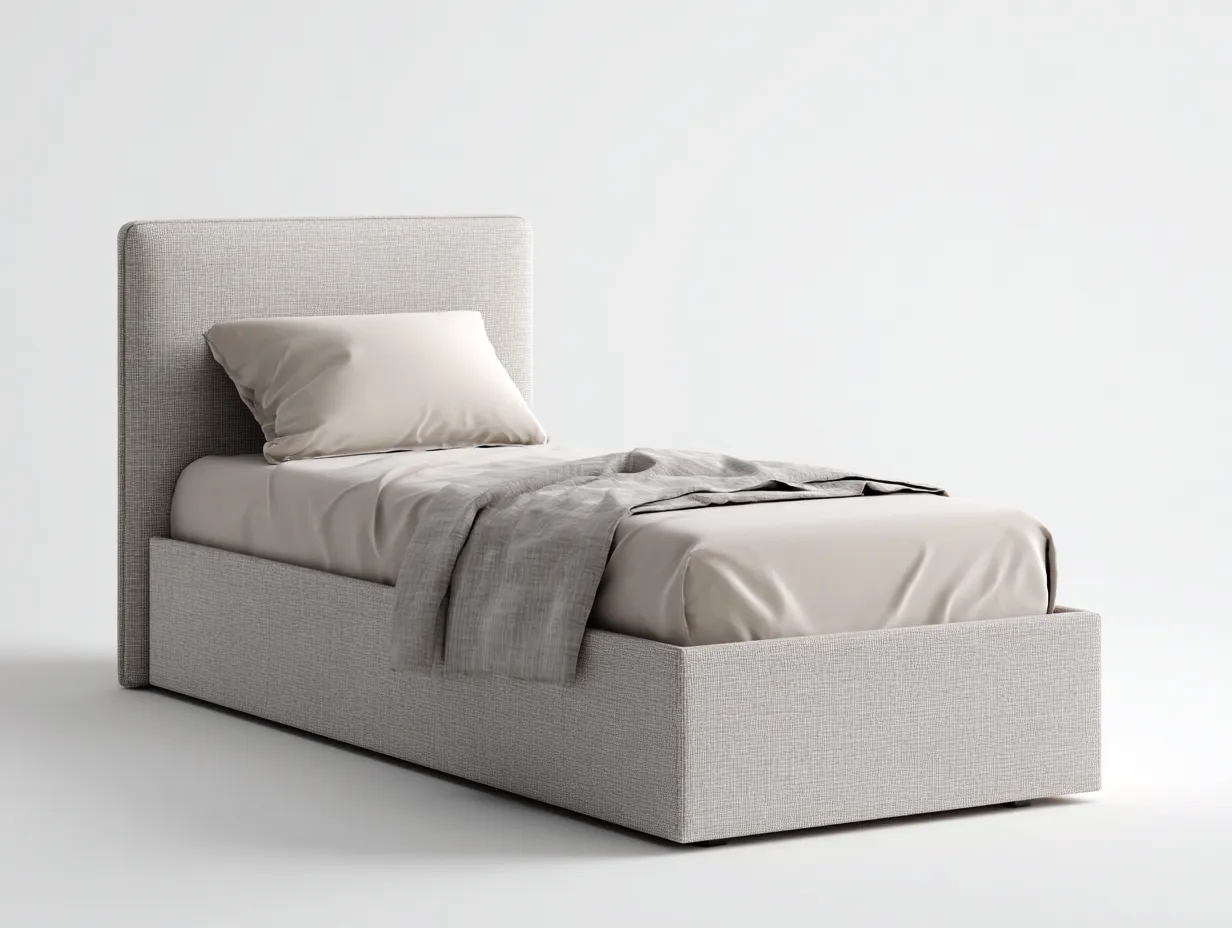 Letto singolo-Tessuto-196x90x96 cm-Beige-Stile moderno-Pinegetbase