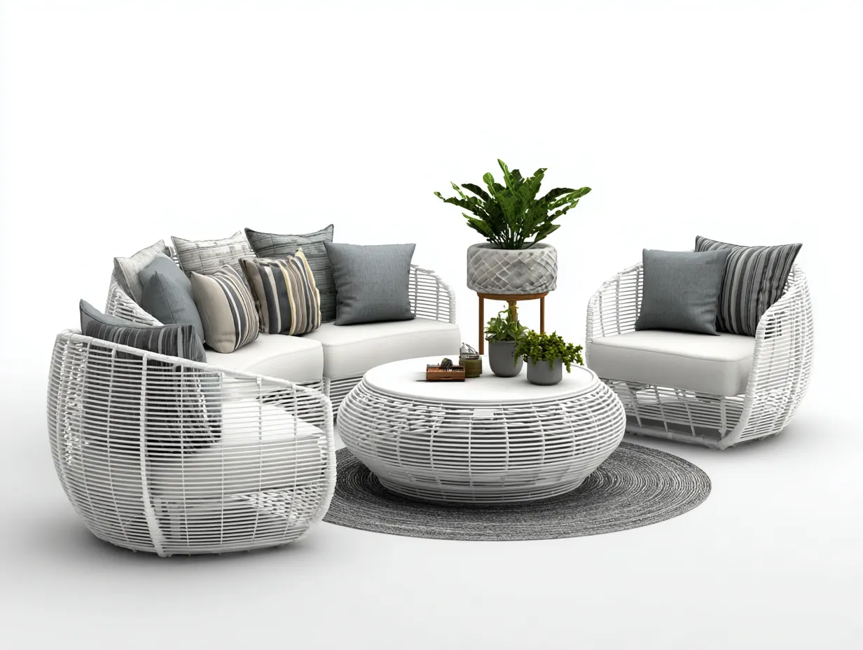 Divani da esterno-rattan-190x90x78cm-bianco-grigio-design moderno-Luxeuppad