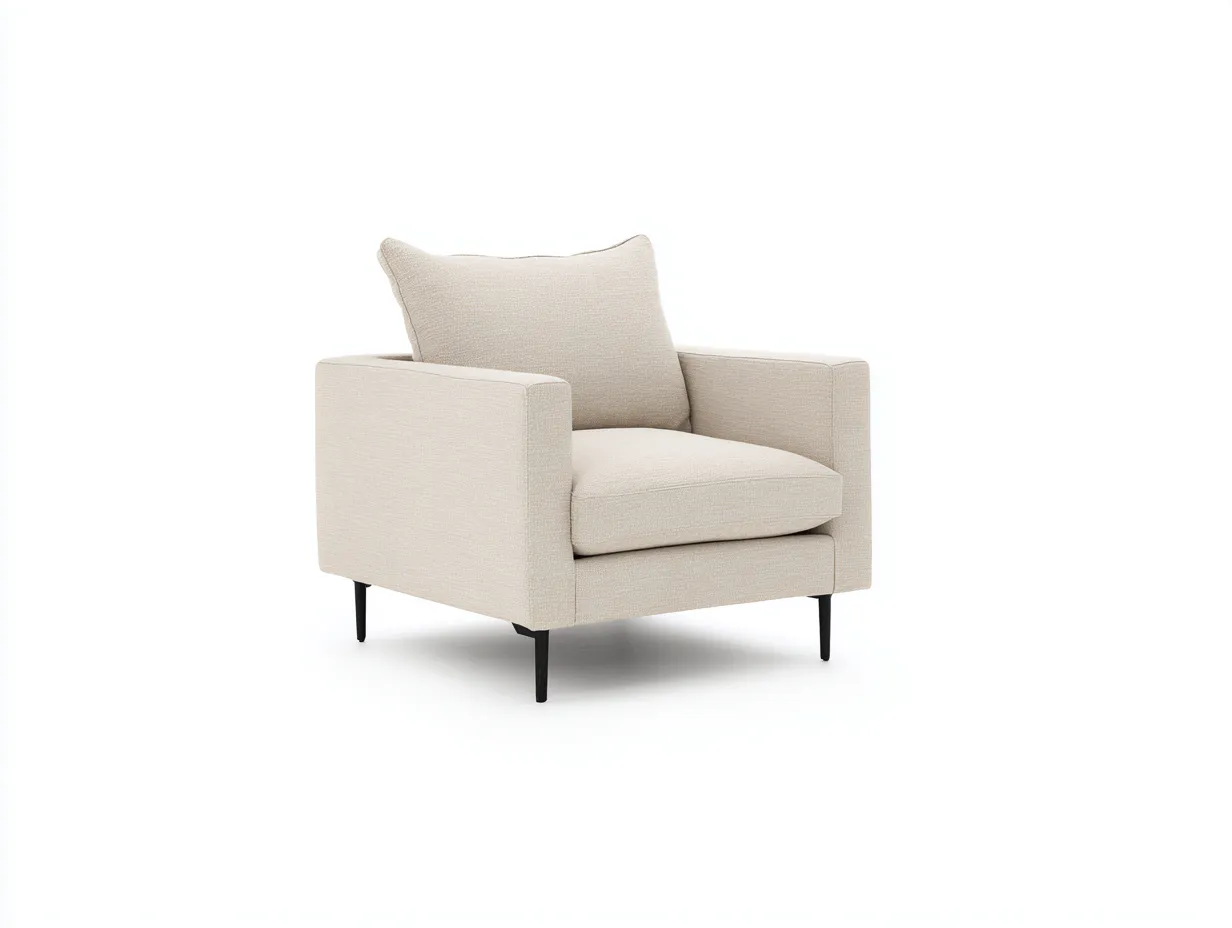 Poltrona - Tessuto-Metallo - 80x85x80 cm - Beige-Nero - Stile moderno-Luxeuppad