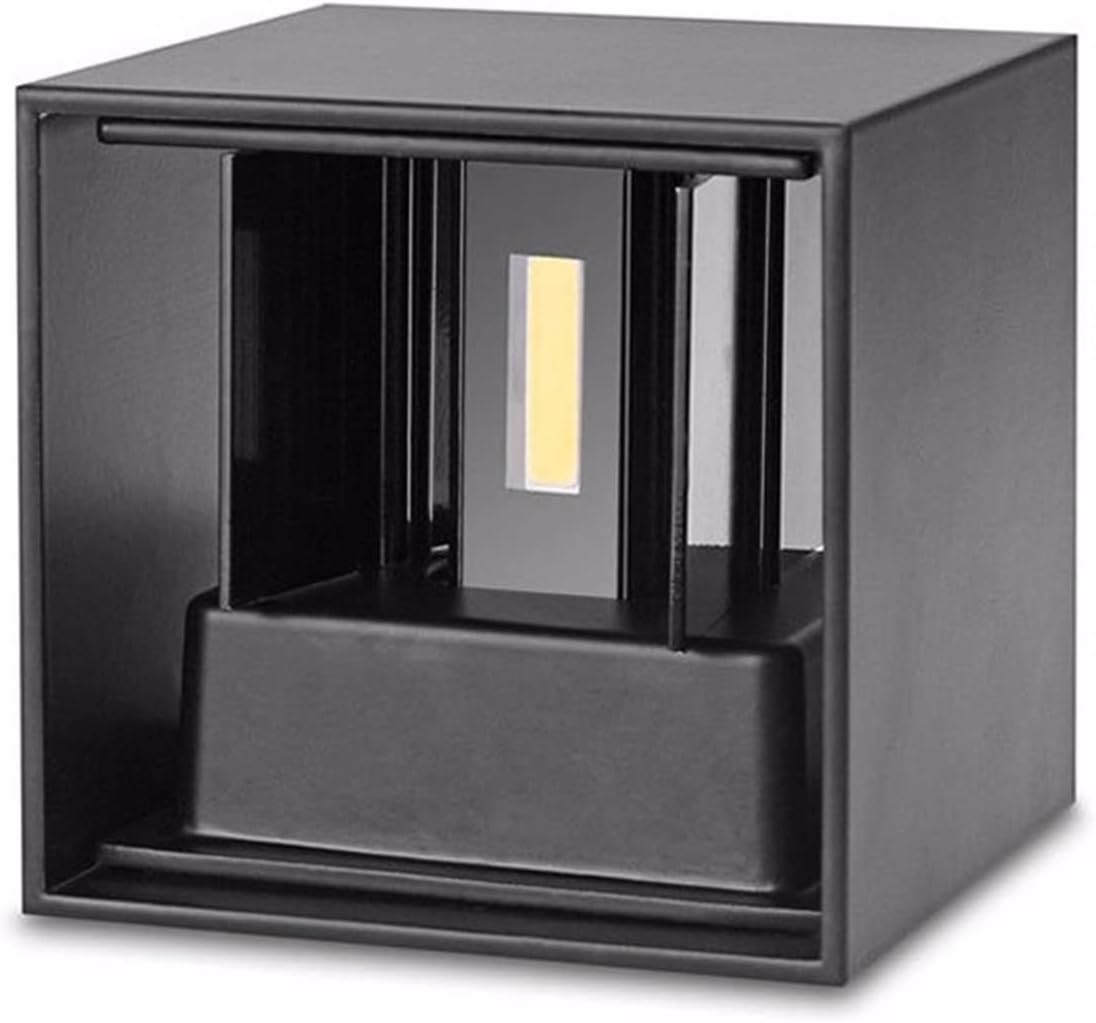QYYZTQY IP65 Cube Adjustable Mounted Outdoor Led Lighting Led Outdoor Wall Light Up Down Led Wall Lamp, Wall Sconces (Color : Black, Size : Warm White (2700-3500K))-Craftgethaus