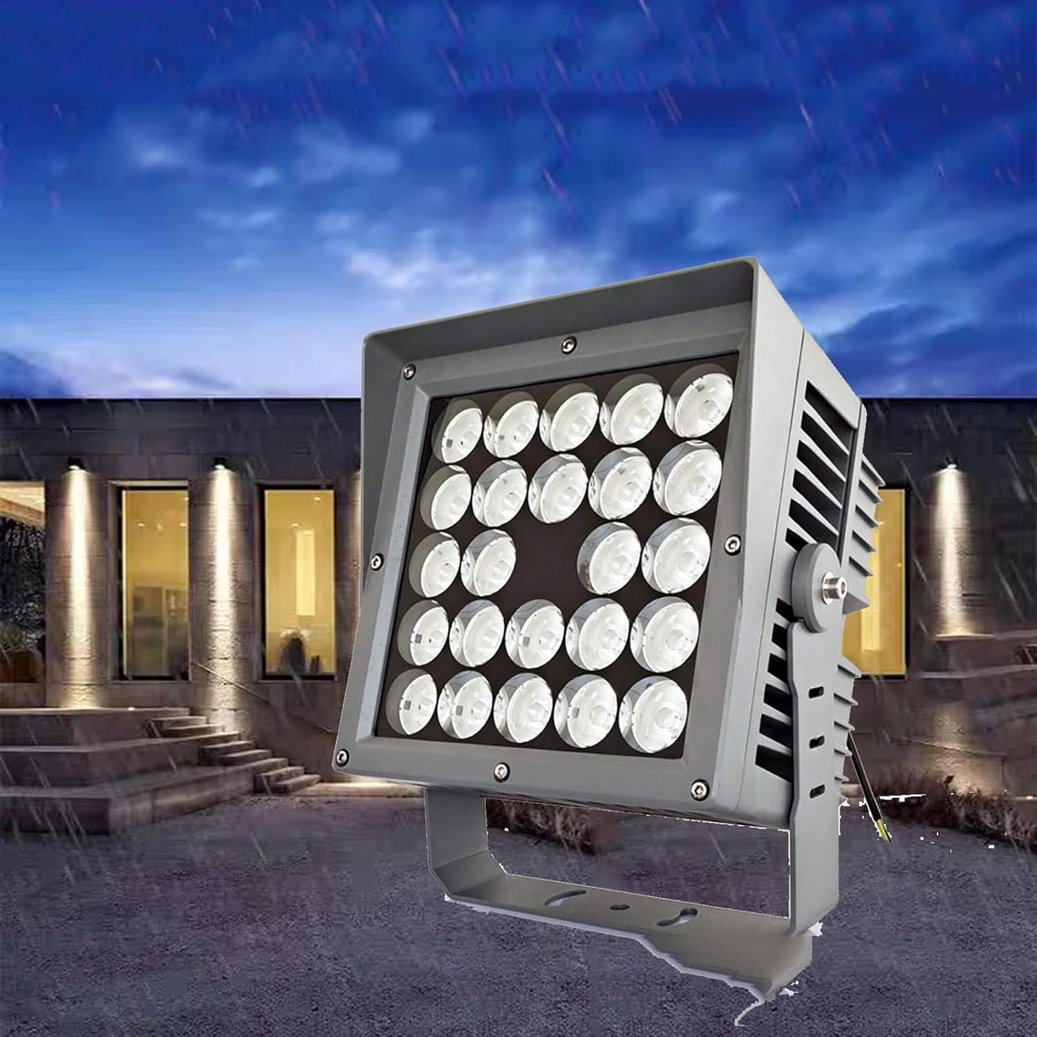 Focos LED de larga distancia for exteriores, bañadores de pared, luces de porche, for edificios, paredes exteriores, villas de hotel, iluminación de edificios.(Warm White Light,120W(111240V))-Craftgethaus
