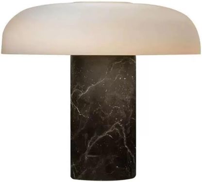 Dormitorios Lámpara de mesa cristal mármol simple for sala estar, dormitorio y mesita noche Elegantes(Negro)-Craftgethaus