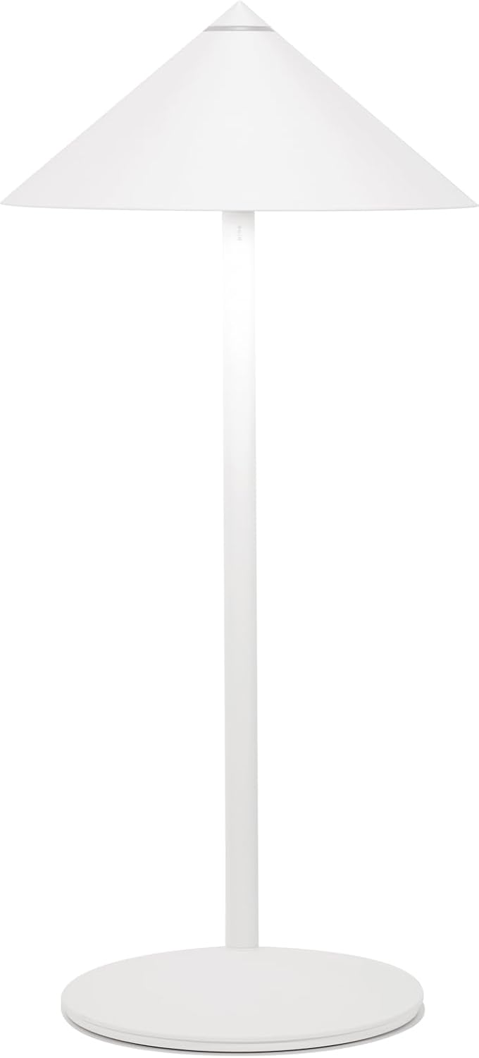 Zafferano, Lámpara Pina L Desk, Lámpara de Mesa Portátil Recargable con Control Táctil y Cabeza Orientable, para Interiores y Exteriores, Atenuador, 2200-3000 K, Altura 55 cm, Color Blanco-Craftgethaus