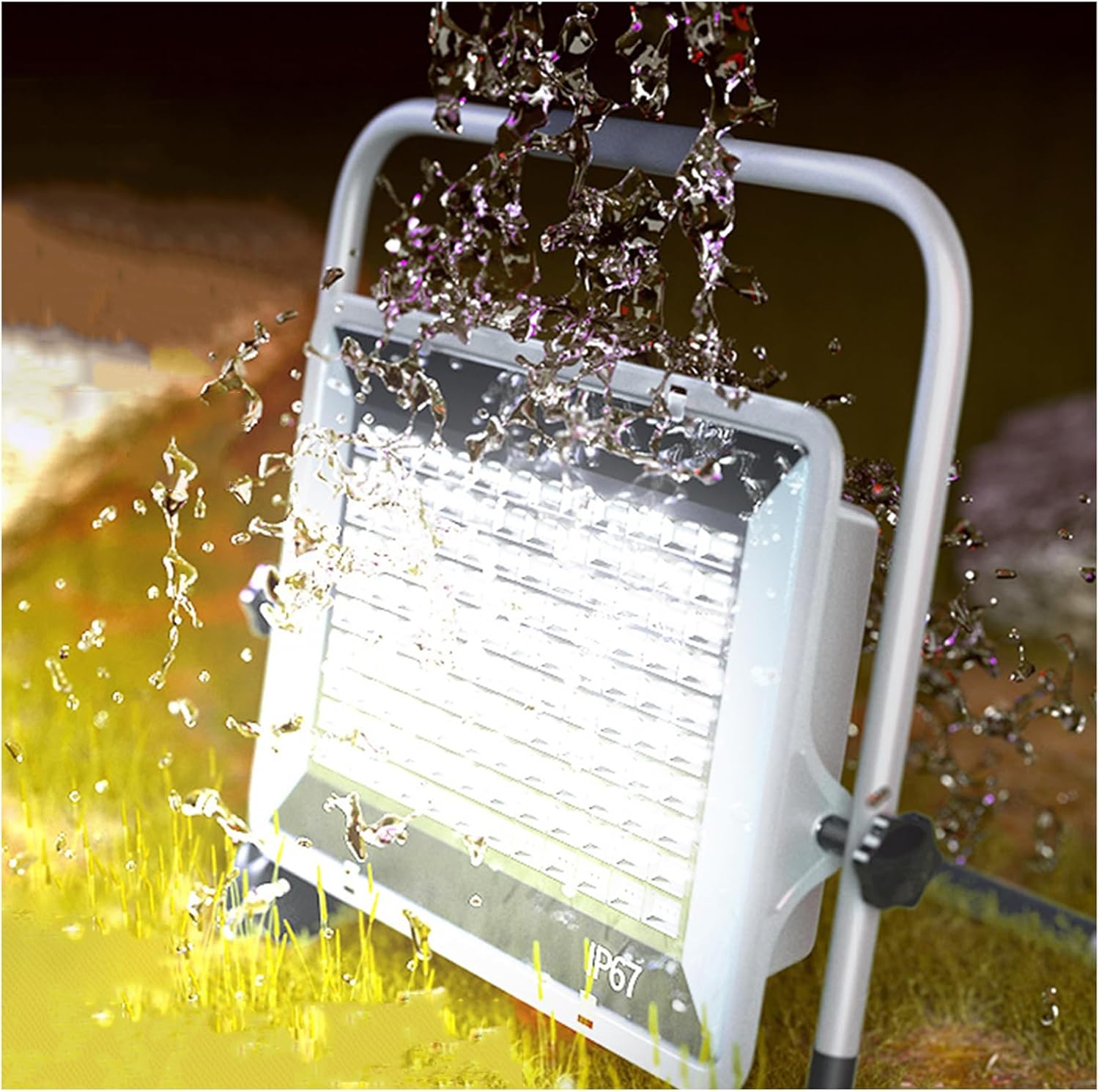 Luz Solar para Exteriores, Luces de Pared IP67, focos LED 6000K, iluminación Trabajo for almacén, Garaje, jardín, Patio Trasero, estacionamiento(1500W)-Craftgethaus