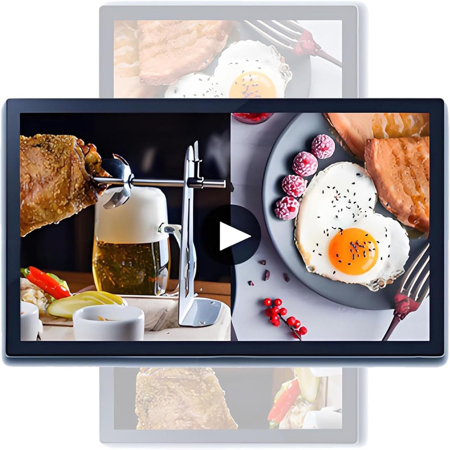 Pantalla Publicitaria Digital para Menús Y Promociones,LCD Monitor Horizontal/Vertical,Cartelera Led Digital Pared para Reproducción De Vídeos E Imágenes Admite Reproducción En Bucle 23.6in-Craftgethaus