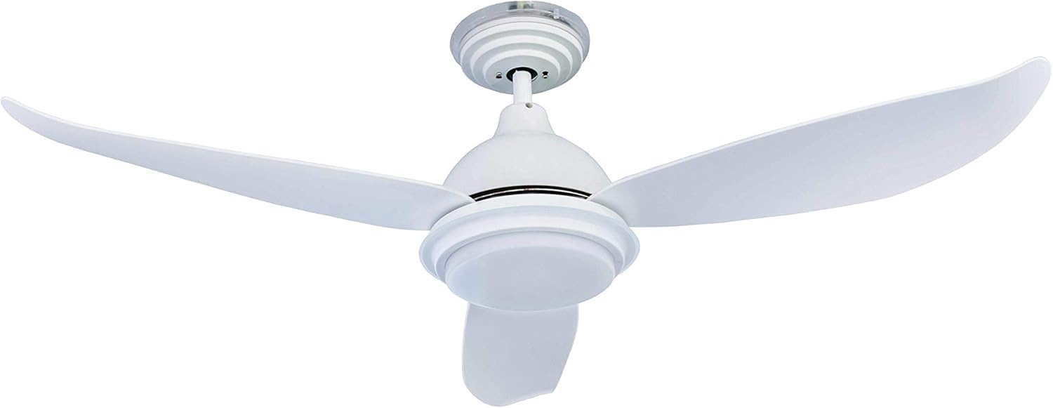 Pepeo moderna DC Ventilador de techo con luz LED y mando a distancia Raja, con ahorro de energía, blanco, 122cm, lámparas regulables, muy silencioso, para plano y salon , 5 velocidades, 3 Palas-Craftgethaus