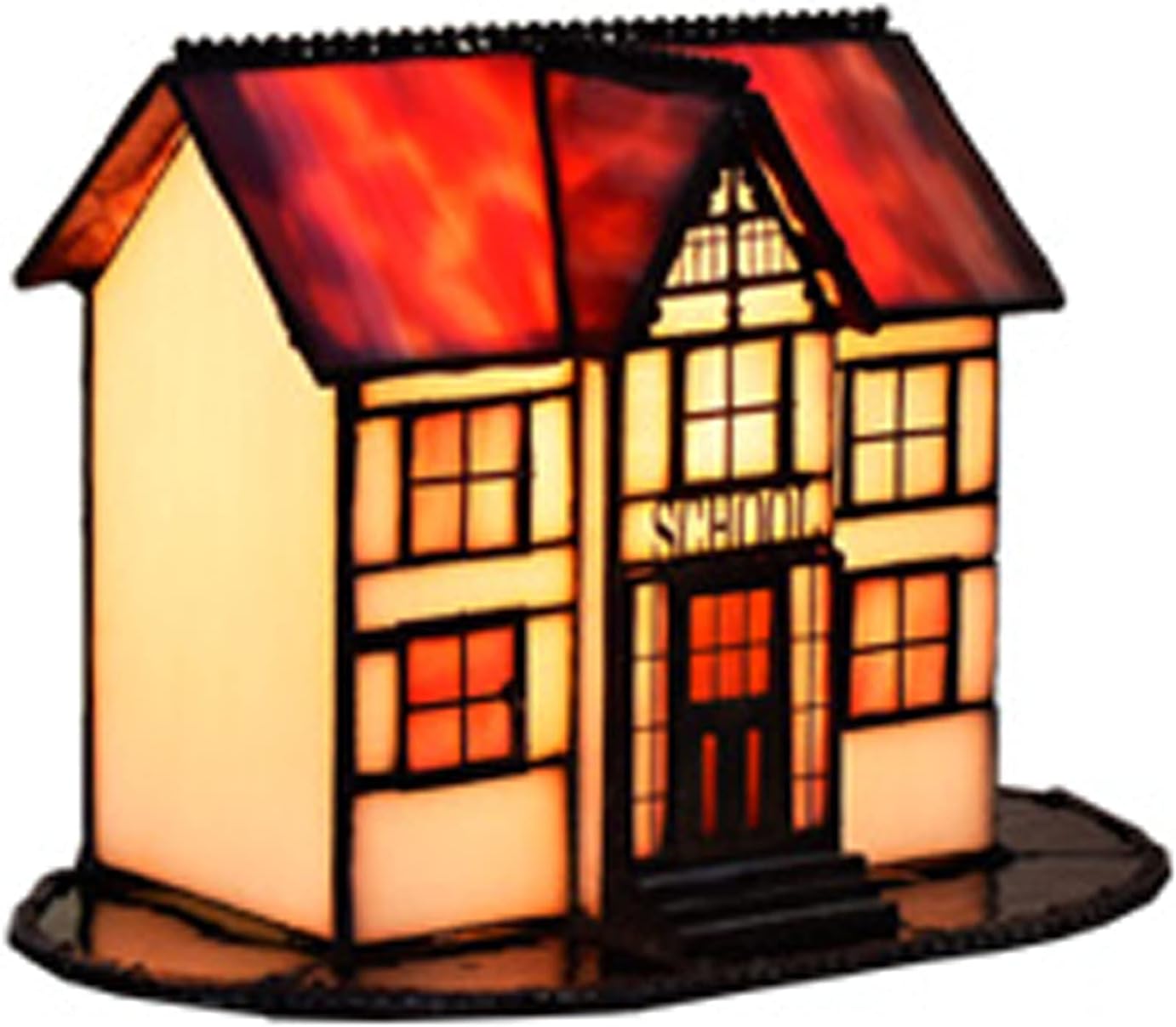 Lámpara de Mesa Estilo Tiffany Arte Creativo Americano Lámpara de casa pequeña Villa Hecha a Mano Vidrieras Lámpara de Noche Retro Luz Nocturna Iluminación Interior Decoración, A-Craftgethaus