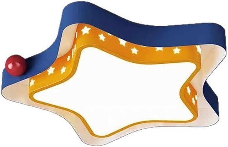 Lámpara de techo de estrella de cinco puntas para dormitorio, pantalla de plástico, iluminación plana, estilo minimalista, ideal para habitaciones de niños, niñas y guarderías.-Craftgethaus