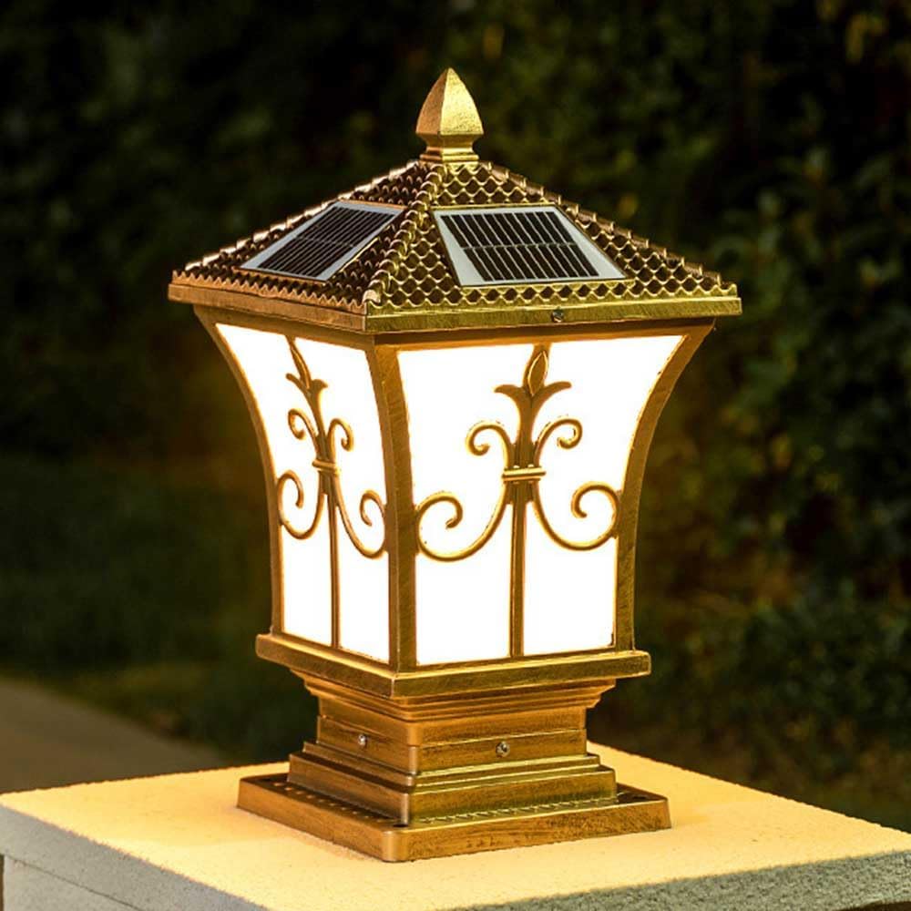 Bron Fini Bolla Po C La Exteri Sol Power Fen Lig wi Pi Mou Ba f Outsi Ya Landsca Pillar ，Tapa para lámpara de Pilar Exterior(Brown,34 * 58cm)-Craftgethaus