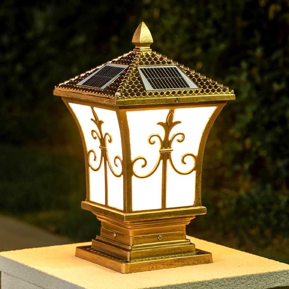 Bron Fini Bolla Po C La Exteri Sol Power Fen Lig wi Pi Mou Ba f Outsi Ya Landsca Pillar ，Tapa para lámpara de Pilar Exterior(Brown,34 * 58cm)-Craftgethaus