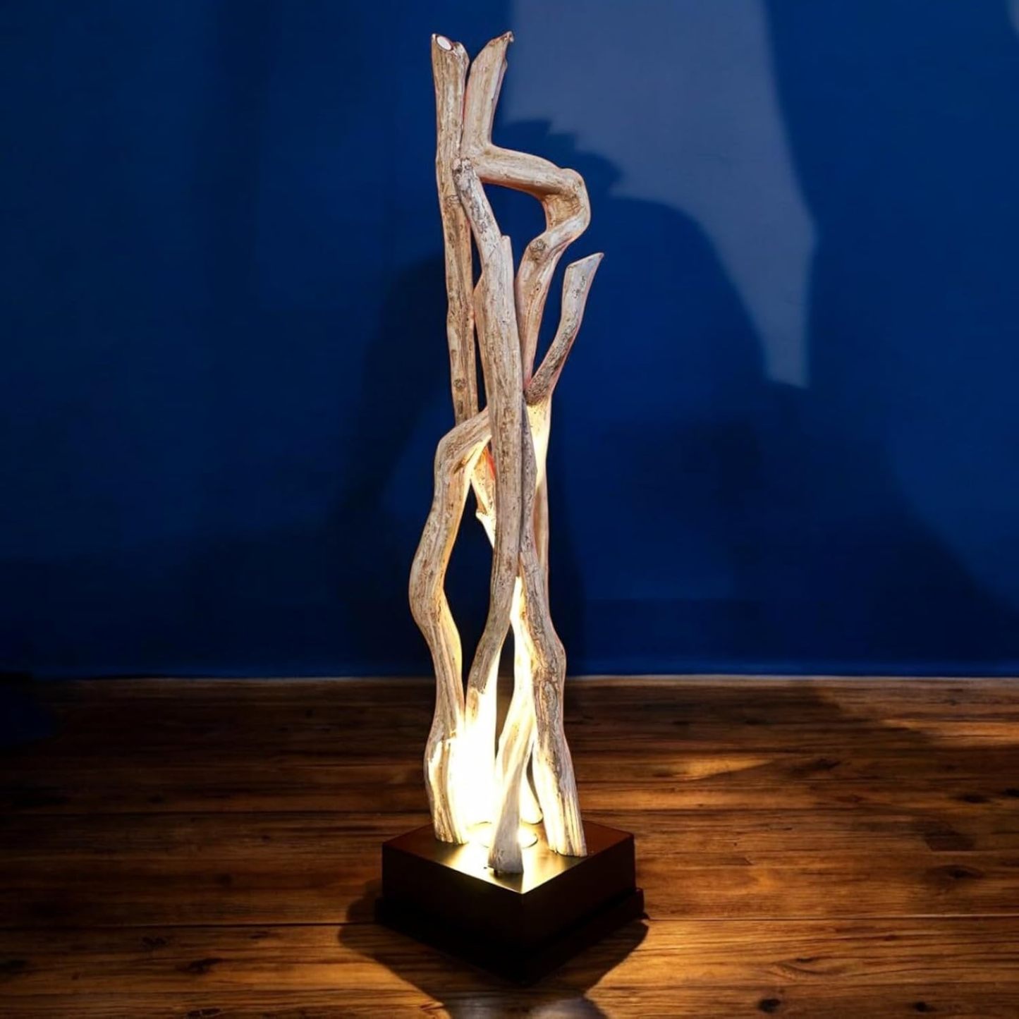 Kinaree Lianen Kokee - Lámpara de pie de madera (120 cm, ramas de lianas cultivadas naturalmente)-Craftgethaus