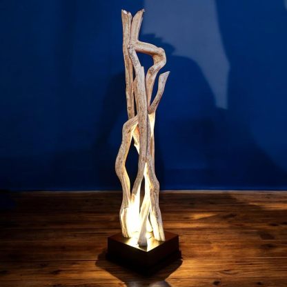 Kinaree Lianen Kokee - Lámpara de pie de madera (120 cm, ramas de lianas cultivadas naturalmente)-Craftgethaus