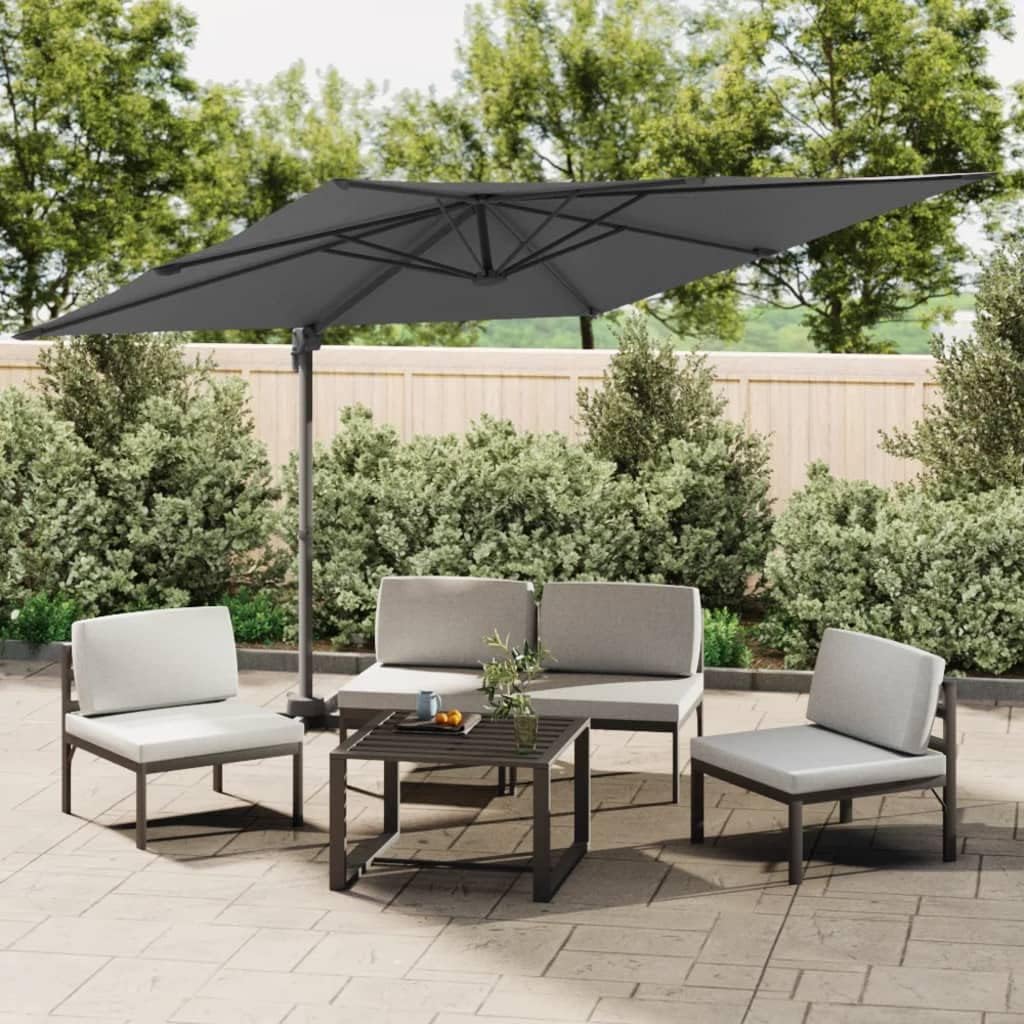 Paraguas voladizo LED antracita, 400 x 300 cm-Craftgethaus
