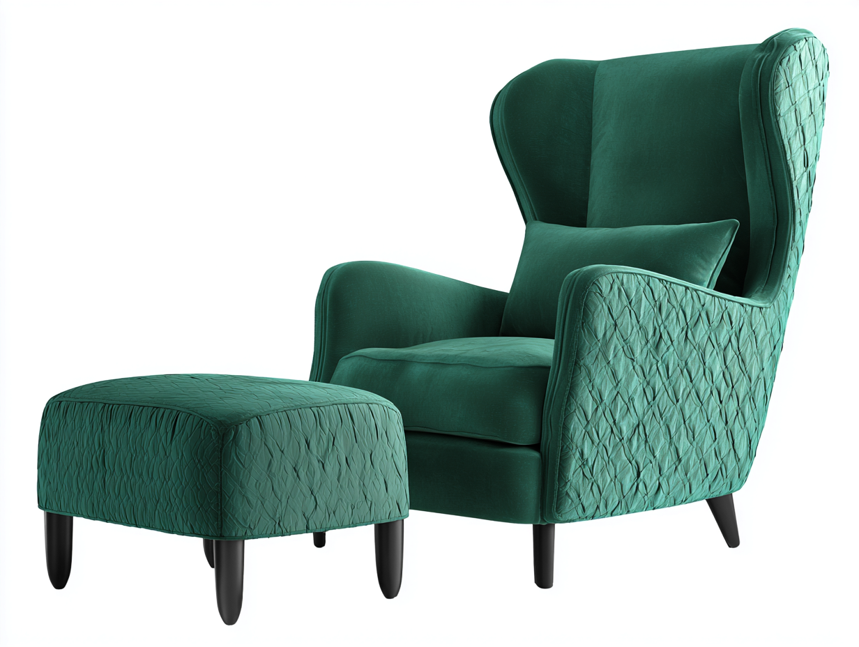Sillones-tela-madera-88x82x102 cm-verde oscuro-estilo moderno-Craftgethaus