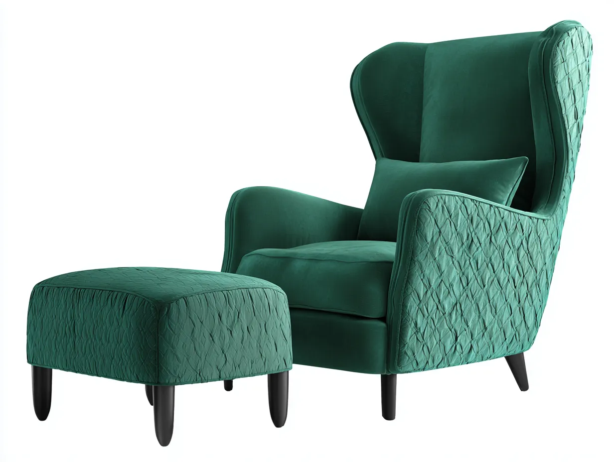 Sillones-tela-madera-88x82x102 cm-verde oscuro-estilo moderno-Craftgethaus