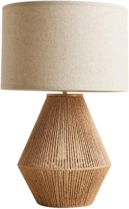 Lámparas de mesa Lámpara de escritorio multifunción Lámpara de cuerda de cáñamo tejida - Decoración de mesita de noche Compatible with y sala de estar-Craftgethaus