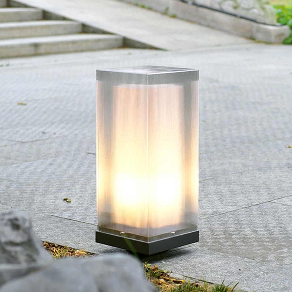 Farol De Aluminio Americano Resistente Al Agua Para Exteriores, Iluminación Moderna Y Única Para Patio, Pasarela, Jardín, Portón, Patio, 19,7" De Alto-Craftgethaus
