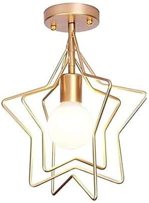 Lámpara de Techo Estilo Creativa Vintage Industrial Loft Restaurante Sala de Estar Nueva lámpara de Techo Popular Arte de Hierro Vidrio Estrella Luces Colgantes E27 lámpara de Techo-Craftgethaus