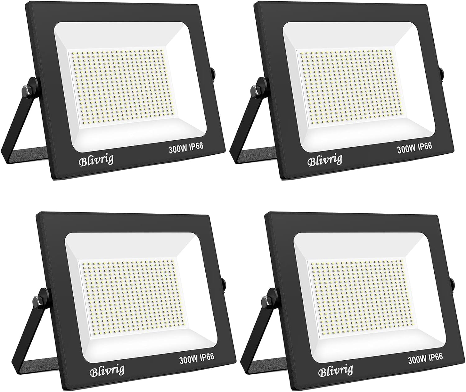 4PCS Foco LED Exterior 300W Blanco Cálido 3000K, 30000LM Focos LED, Lampara LED Pared Techo, LED Luz Foco IP66 Impermeable, Iluminación LED para Garaje, Patio, Terraza, Jardín-Craftgethaus
